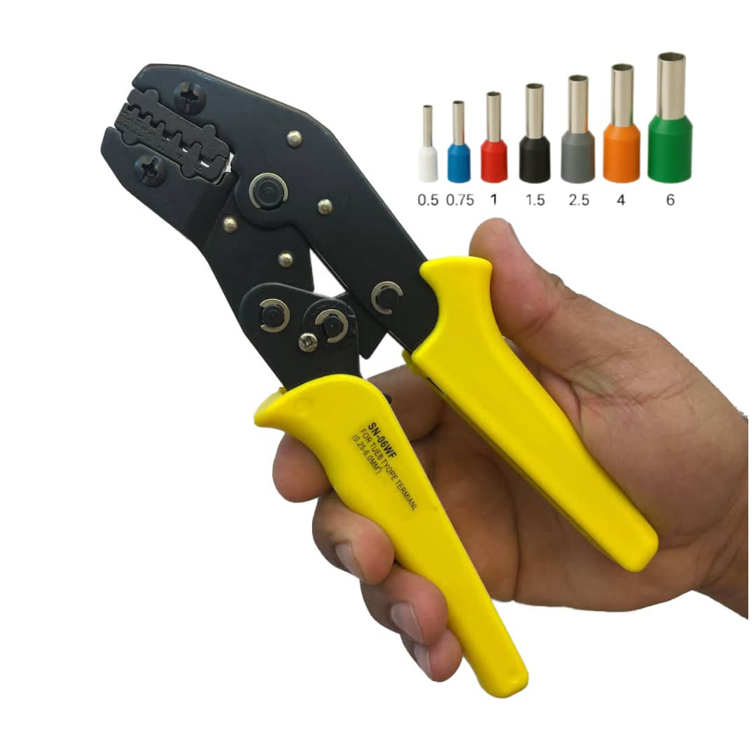 انبر پرس وایرشو لوله ای مدل SN-06WF سایز ۰.۵ تا ۶ میلی متر