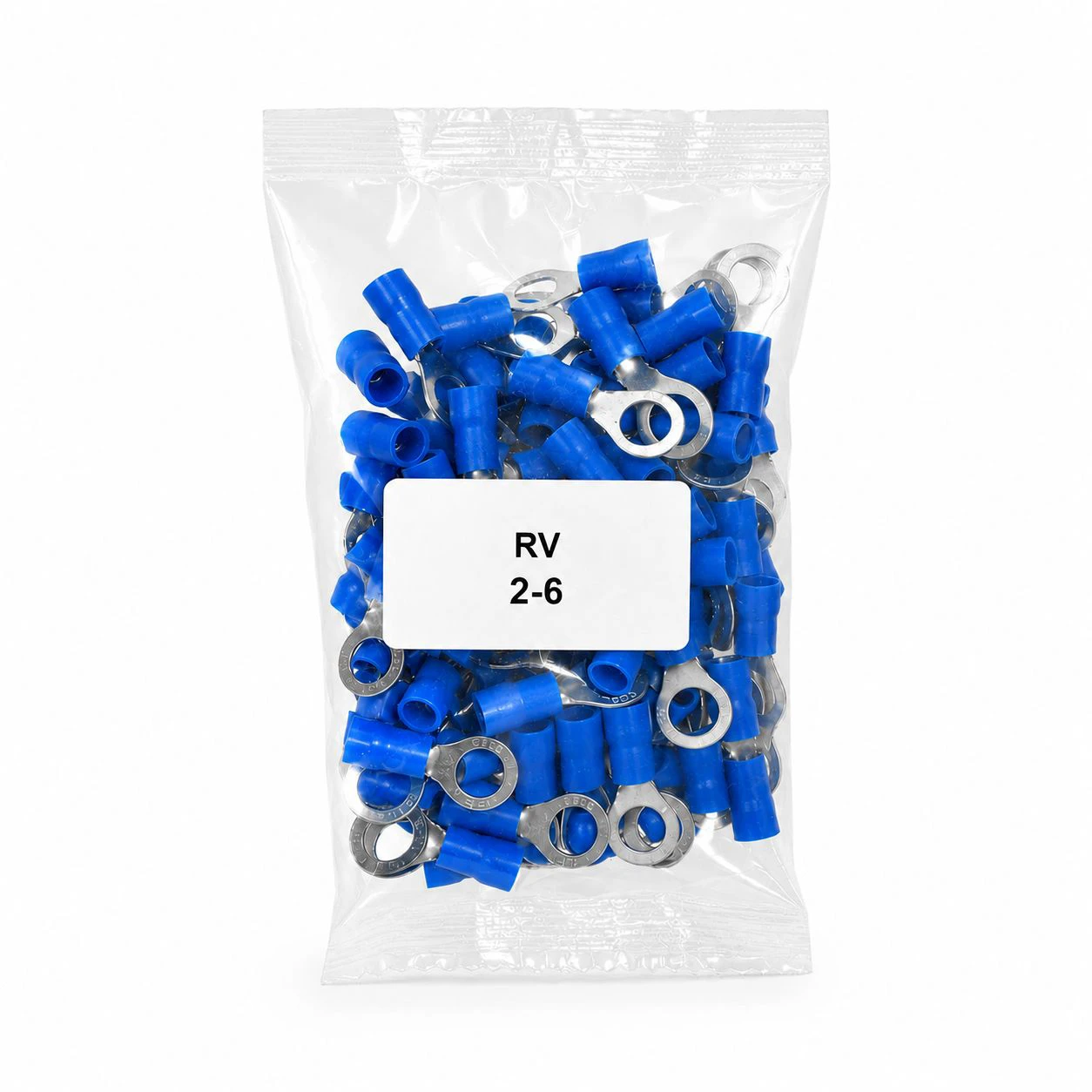 سرسیم حلقوی روکش دار آبی RV2-6 مناسب سیم ۲.۵ تا ۶ میلیمتر